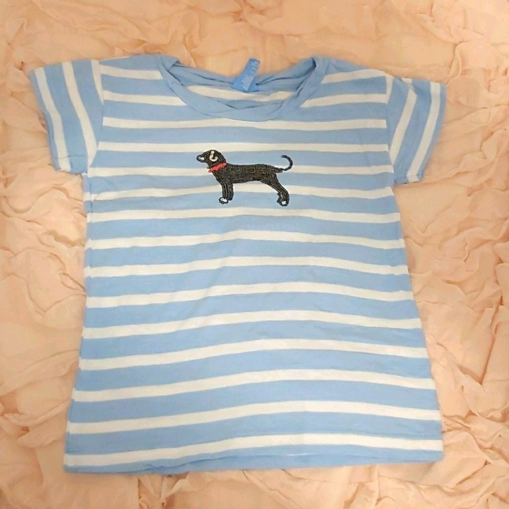 Black Dog strip sequin t shirt 5T EUC